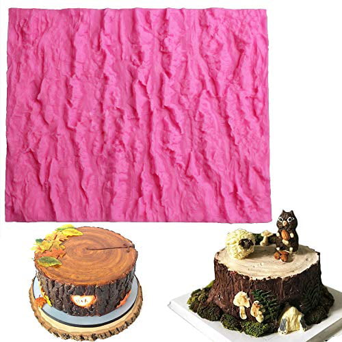 Silicone Bark Texture Mold Fondant Sugar Craft Cake Cupcake Baking Decor CB